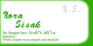 nora sisak business card